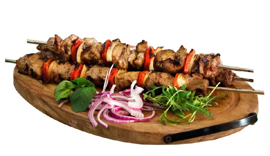 Delicious kebab skewers just like those served at the Presidio Kebab in San Francisco.